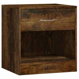 Berkfield Home Decorative Bedside Cabinets 2 pcs with Drawer Smoked Oak in Brown - thumbnail 6