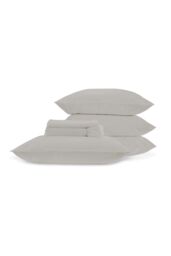 CHRISTY 400TC Luxury Cotton Sateen Plain Dye Full Sheet Bundle in Light Grey - Size: King
