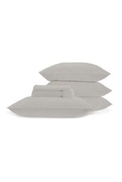 CHRISTY 400TC Luxury Cotton Sateen Plain Dye Full Sheet Bundle in Light Grey - Size: King - thumbnail 4