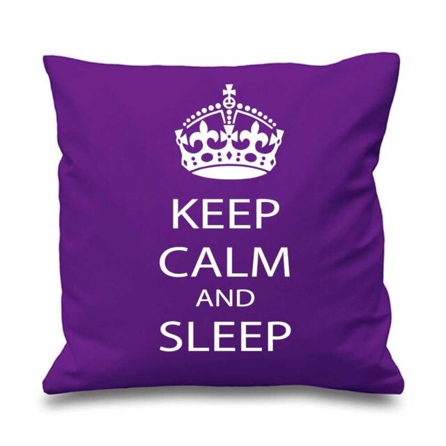 "60 SECOND MAKEOVER Purple Cushion Cover Keep Calm & Sleep 16"" x 16"" Daughter Friend Gift Decorative Cushion Home Horse Equestrian"