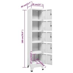 Berkfield Home Locker Cabinet Light Grey 38x40x180 cm Steel - Size: 38 x 40 x 180 cm - thumbnail 8