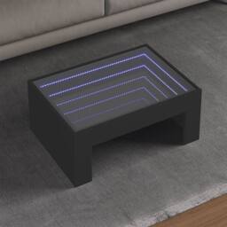 Berkfield Home Coffee Table with Infinity LED Black 70x50x30 cm - Size: 70 x 50 x 30 cm - thumbnail 2