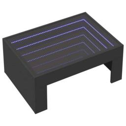 Berkfield Home Coffee Table with Infinity LED Black 70x50x30 cm - Size: 70 x 50 x 30 cm - thumbnail 3
