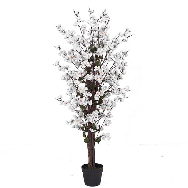Leaf Artificial 120cm White Blossom Tree - image 1