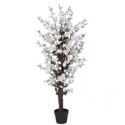 Leaf Artificial 120cm White Blossom Tree - thumbnail 1