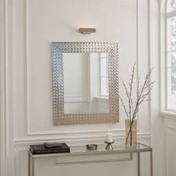 Yearn Mirrors Hammered Silver Framed Bevelled Mirror in Metallic Silver - thumbnail 3