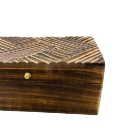 KDMD Vintage Deco - Multi Purpose Box - 22x12x10cm - Antique Lines in Brown - Size: 22 x 12 x 10 cm - thumbnail 2