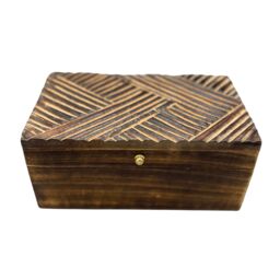 KDMD Vintage Deco - Multi Purpose Box - 22x12x10cm - Antique Lines in Brown - Size: 22 x 12 x 10 cm - thumbnail 3