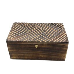 KDMD Vintage Deco - Multi Purpose Box - 22x12x10cm - Antique Lines in Brown - Size: 22 x 12 x 10 cm - thumbnail 1