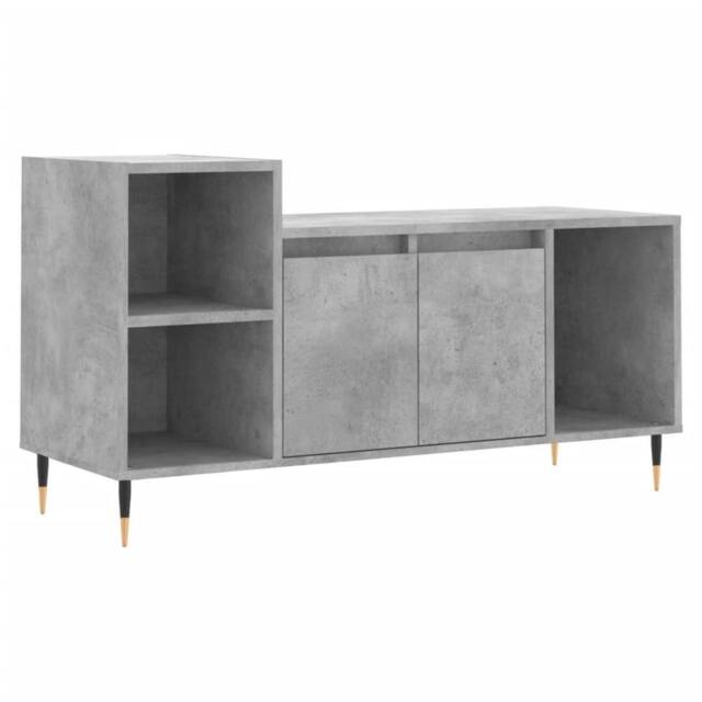 Berkfield Home TV Cabinet Concrete Grey 100x35x55 cm Engineered Wood - Size: 100 x 35 x 55 cm - image 1