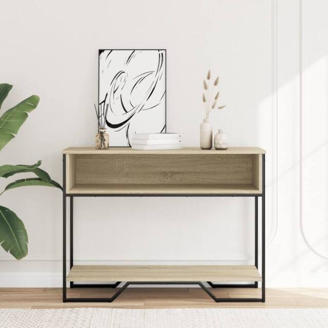 Berkfield Home Classic Console Table Sonoma Oak 100x35x74.5 cm Engineered Wood in Light Tan - image 1