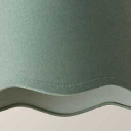 ValueLights Mabel Linen Small 20cm Scallop Edge with Trim Ceiling Light Lamp Shade in Pale Green - thumbnail 5