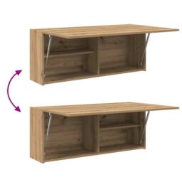 Berkfield Home Decorative Bathroom Wall Cabinet Artisan Oak 100x25x40 cm Enginee in Brown - Size: 100 x 25 x 40 cm - thumbnail 8