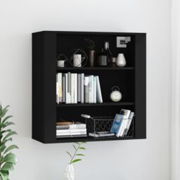 Berkfield Home Wall Cabinet Black 80x33x80 cm Engineered Wood - Size: 80 x 33 x 80 cm - thumbnail 1