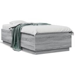 Berkfield Home Bed Frame without Mattress Grey Sonoma 90x190 cm Single - thumbnail 2