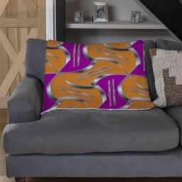 Benjamin Tate Design Geo Metalic Shapes Blanket in Natural - Size: 120 cm x 150 cm - thumbnail 2