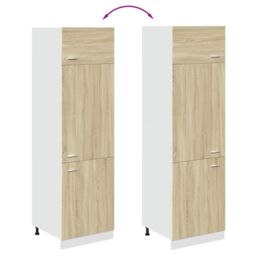 Berkfield Home Refrigerator Cabinet Lyon Sonoma Oak 60x57x207 cm Engineered Wood in Brown - Size: 60 x 57 x 207 cm - thumbnail 9