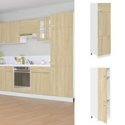 Berkfield Home Refrigerator Cabinet Lyon Sonoma Oak 60x57x207 cm Engineered Wood in Brown - Size: 60 x 57 x 207 cm - thumbnail 1