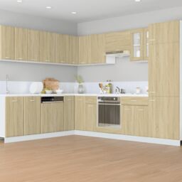 Berkfield Home Refrigerator Cabinet Lyon Sonoma Oak 60x57x207 cm Engineered Wood in Brown - Size: 60 x 57 x 207 cm - thumbnail 3