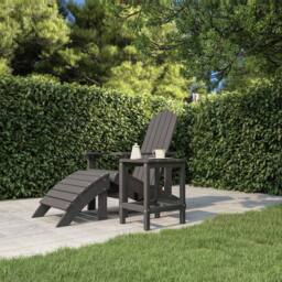 Berkfield Home Garden Adirondack Table Anthracite 38x38x46 cm HDPE in Black - Size: 38 x 38 x 46 cm - thumbnail 3