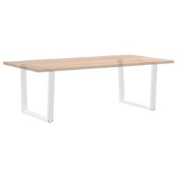 Berkfield Home Dining Table Legs V-Shape 2 pcs White 100x(72-73.3) cm Steel - thumbnail 8