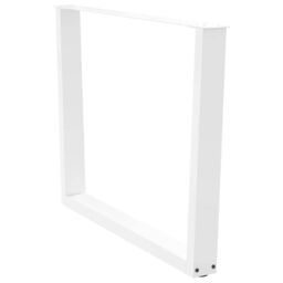 Berkfield Home Dining Table Legs V-Shape 2 pcs White 100x(72-73.3) cm Steel - thumbnail 4