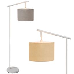 HOMCOM Modern Floor Lamp with 350° Rotating Lampshade, LED Bulb Included in Grey - thumbnail 2