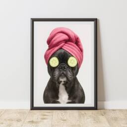 60 SECOND MAKEOVER French Bulldog Chilling Animal Print - Size: A4 - thumbnail 1