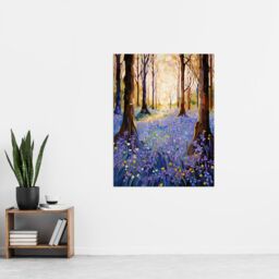 "Artery8 Majestic Bluebells In Spring Wood Carpet Of Purple Flowers Extra Large XL Unframed Wall Art Poster Print - Size: W24"" x H32""" - thumbnail 4