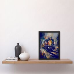 Artery8 The Orient Express Railway Train Painting Steam Locomotive Vintage Artwork Framed Wall Art Print A4 in Black - thumbnail 4