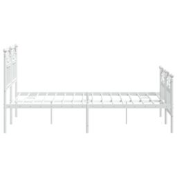 Berkfield Home Metal Bed Frame with Headboard & Footboard White 120x190 cm Small Double - thumbnail 6