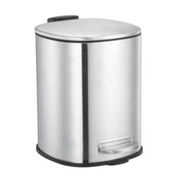 Showerdrape Capri White 3L Pedal Bin in Silver - thumbnail 3