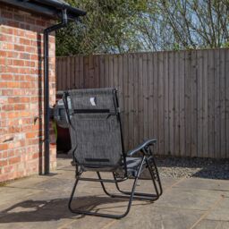 Samuel Alexander Multi Position Garden Gravity Relaxer Chair Sun Lounger with Sun Canopy in Grey - thumbnail 9