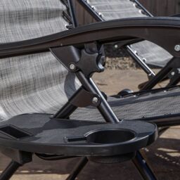 Samuel Alexander Multi Position Garden Gravity Relaxer Chair Sun Lounger with Sun Canopy in Grey - thumbnail 8