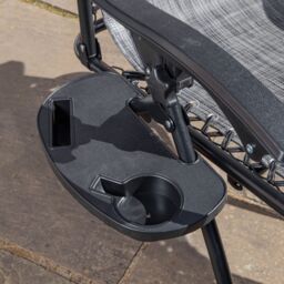 Samuel Alexander Multi Position Garden Gravity Relaxer Chair Sun Lounger with Sun Canopy in Grey - thumbnail 7