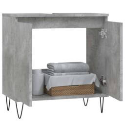 Berkfield Home Durable Bathroom Cabinet Concrete Grey 58x33x60 cm Engineered Wood - Size: 58 x 33 x 60 cm