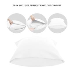 Grace Microfiber Pillow Cases Pack of 4 with Envelope Closure in White - Size: Standard Pillow Case - thumbnail 4