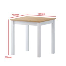 Comfy Living Ltd 3 Piece Wooden Dining Set Grey With Natural Tabletop - thumbnail 5