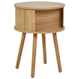 Wyld and Coco Nightstand 45 cm Light Brown - Sliding Doors Pine Legs - thumbnail 5
