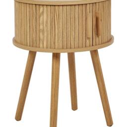 Wyld and Coco Nightstand 45 cm Light Brown - Sliding Doors Pine Legs - thumbnail 2