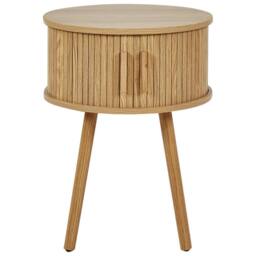 Wyld and Coco Nightstand 45 cm Light Brown - Sliding Doors Pine Legs - thumbnail 4