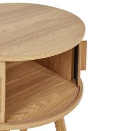 Wyld and Coco Nightstand 45 cm Light Brown - Sliding Doors Pine Legs - thumbnail 8