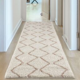 THE RUGS Moroccan Soft Shaggy Rugs & Runners Ivory & Beige Living Room - Size: 60 cm x 110 cm - thumbnail 9