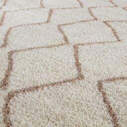 THE RUGS Moroccan Soft Shaggy Rugs & Runners Ivory & Beige Living Room - Size: 60 cm x 110 cm - thumbnail 3