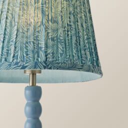 ValueLights Bobbin Bobble Table Lamp with Leaf Pleated Tapered Lamp Shade in Pale Blue - thumbnail 4