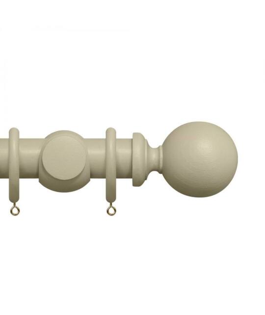 New Edge Blinds Premium 50mm Wooden Curtain Pole Set - Stone Grey - Size: 160 cm - image 1