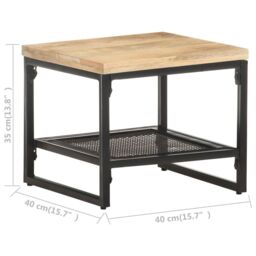 Berkfield Home Side Table 40x40x35 cm Solid Mango Wood in Brown - Size: 40 x 40 x 35 cm - thumbnail 6
