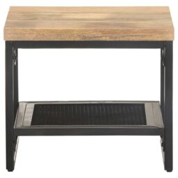 Berkfield Home Side Table 40x40x35 cm Solid Mango Wood in Brown - Size: 40 x 40 x 35 cm - thumbnail 2