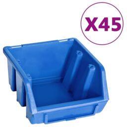 Berkfield Home 48 Piece Storage Bin Kit with Wall Panels Blue & Black - thumbnail 2