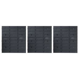 Berkfield Home 48 Piece Storage Bin Kit with Wall Panels Blue & Black - thumbnail 3